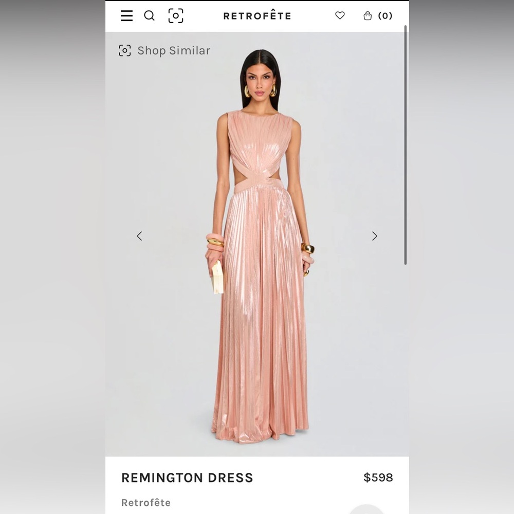Retrofête Remington dress in metallic primrose